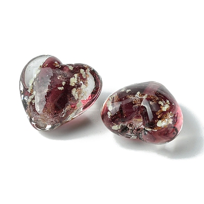 Luminous Handmade Gold Sand Lampwork Beads FOIL-B001-03D-1