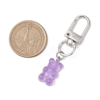 Bear Resin Pendant Decoration HJEW-JM02599-1