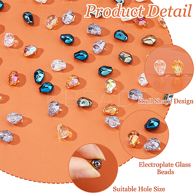 72Pcs 6 Colors Electroplate Glass Beads EGLA-NB0001-32-1