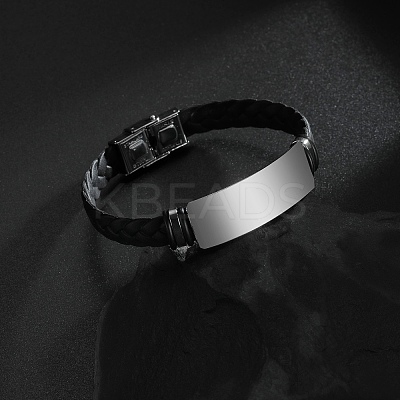 Imitation Leather Cord Braided Bracelets BJEW-B126-01P-1