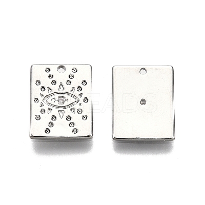 Brass Micro Pave Clear Cubic Zirconia Charms KK-C005-12P-1