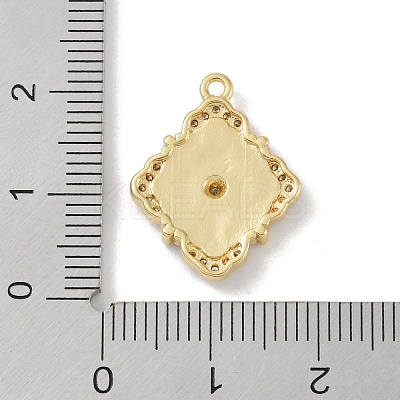 Rack Plating Brass Micro Pave Clear Cubic Zirconia Pendants X-KK-A224-04G-1