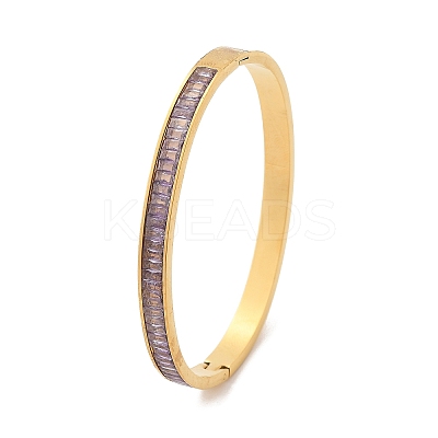 304 Stainless Steel Rhinestone Bangles for Women BJEW-Z092-02G-1