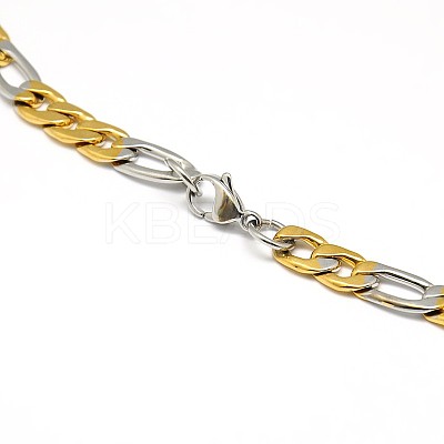 Fashionable 304 Stainless Steel Figaro Chain Necklaces for Men STAS-A028-N020-1