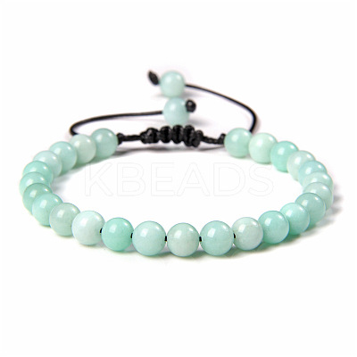 Natural Dyed Gemstone Round Bead Adjustable Braided Bracelets UO3136-21-1