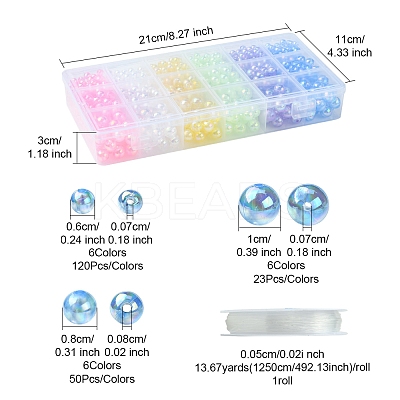 DIY Round Transparent Acrylic Beads Bracelets Making Kits DIY-FS0008-17-1