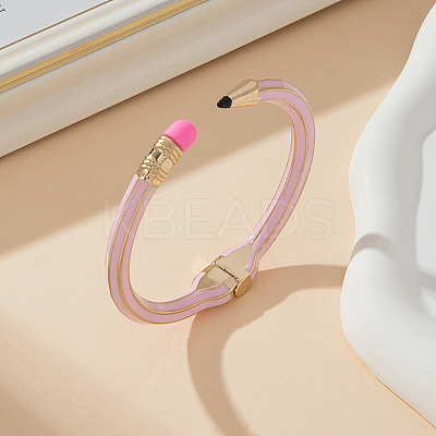 Pencil Design Alloy Enamel Cuff Bangles for Women FS-WGBB19C-02-1