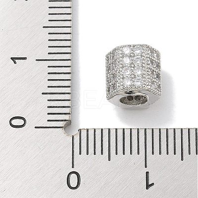 Rack Plating Brass Micro Pave Cubic Zirconia Beads KK-L224-035P-1