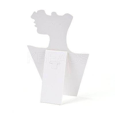 Cardboard Covered with Linen Cloth Necklace & Earring Display Stands ODIS-Q041-07A-1