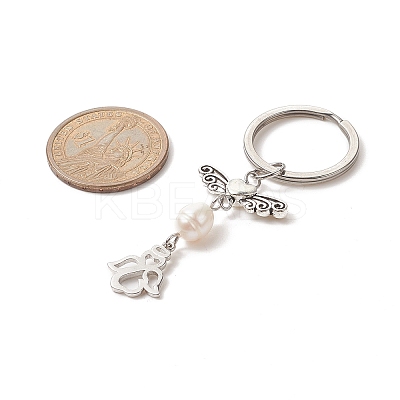 304 Stainless Steel Angel Keychains KEYC-JKC00470-1