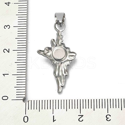 304 Stainless Steel Star Pendants STAS-Q343-02A-P-1