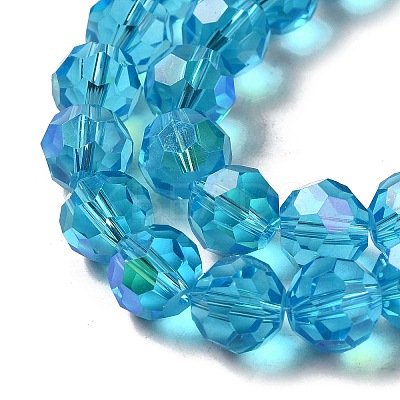 Electroplate Transparent Glass Beads Strands EGLA-A035-T10mm-L08-1