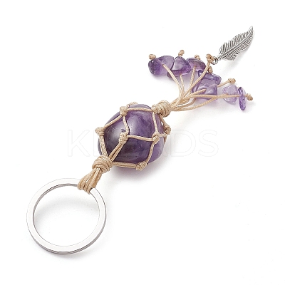 Nylon Wired Gemstone Keychains KEYC-JKC00748-1