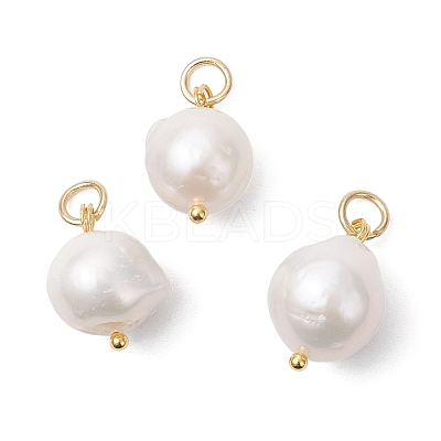 Natural Baroque Pearl Keshi Pearl Pendants PALLOY-JF04627-01-1
