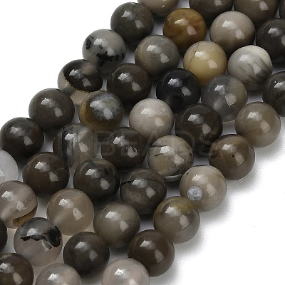 Natural Volcanic Agate Beads Strands G-G305-A01-6mm-1