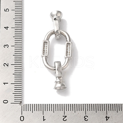 Oval Rectangle Rack Plating Brass Micro Pave Clear Cubic Zirconia Fold Over Clasps KK-A225-11P-1