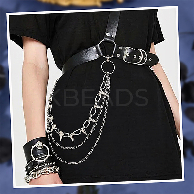 1Pc Aluminum & Alloy Spike Rivets 3 Layer Trousers Chains AJEW-SC0031-17-1