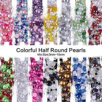 60g Resin patch multi size mixed pearl patch DIY jewelry accessories(2 bags) JX586B-1