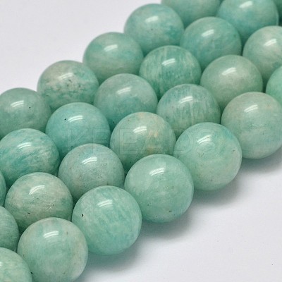 Grade AB Natural Amazonite Round Bead Strands G-M296-06-8mm-1
