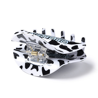 Leopard Print Pattern PVC Claw Hair Clips PHAR-M013-02E-1