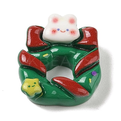 Christmas Rabbit Theme Opaque Resin Decoden Cabochons LS-RESI-S397-02B-1