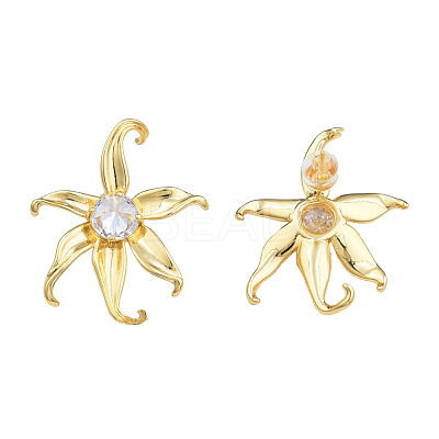 Cubic Zirconia Flower Stud Earrings EJEW-N011-63-1