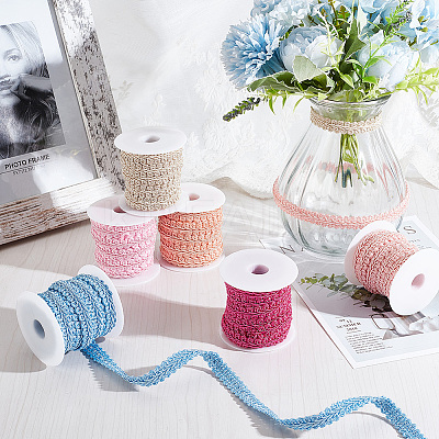 30M 6 Colors Polyester Centipede Braid Lace Trim OCOR-PH0002-24-1