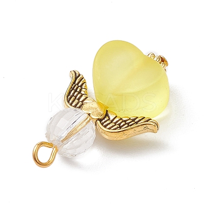 Transparent Acrylic Angel Pendants PALLOY-JF04095-01-1