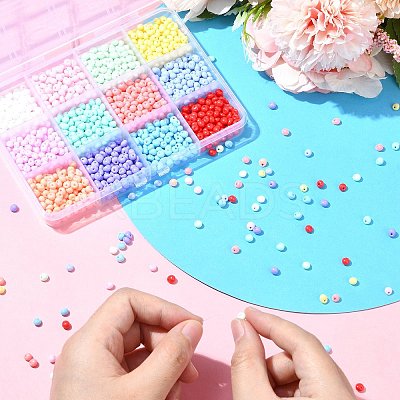 180G 12 Colors 6/0 Opaque Baking Paint Glass Seed Beads SEED-CJ0001-23-1