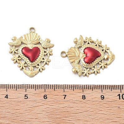 304 Stainless Steel Enamel Pendants STAS-Z121-38G-01-1