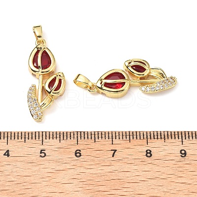 Brass Micro Pave Cubic Zirconia Pendants KK-G533-04G-03-1