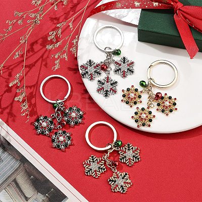 Snowflake Alloy Rhinestone Keychain KEYC-YW00108-01-1