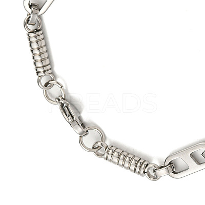 Non-Tarnish 201 Stainless Steel Column & Oval Link Chain Bracelet BJEW-B078-38P-1