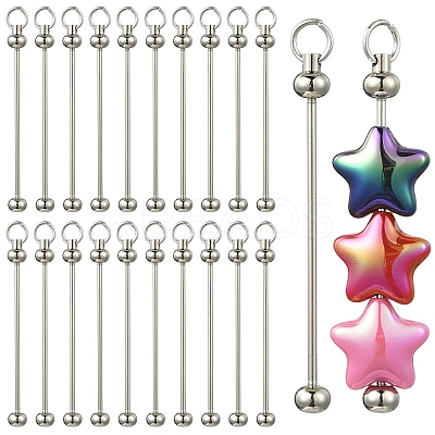 20Pcs Iron Beadable Keychain Bar for Jewelry Making DIY Crafts IFIN-YW0003-98C-1