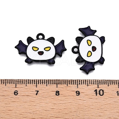 Halloween Theme Spray Painted Alloy Enamel Pendants ENAM-T020-09E-1