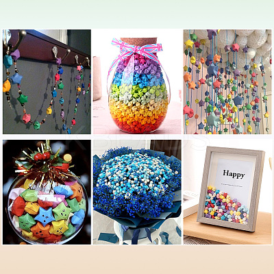 2 Bags 2 Styles Lucky Star Origami Paper DIY-TA0009-55-1