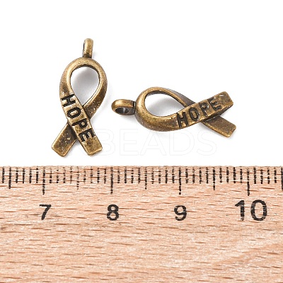 Awareness Ribbon Hope Tibetan Style Alloy Pendants TIBEP-R344-11AB-FF-1