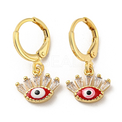 Real 18K Gold Plated Brass Dangle Leverback Earrings EJEW-A033-11G-03-1