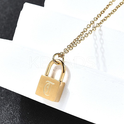 304 Stainless Steel Rolo Chain Pendant Necklaces NJEW-S444-01G-20-1