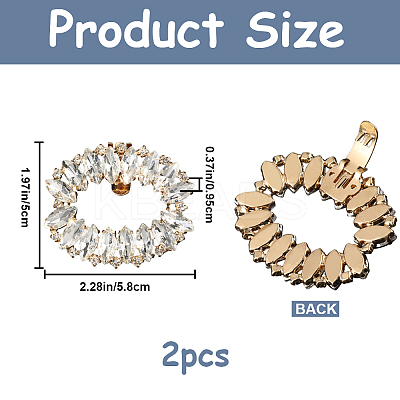 2Pcs Oval Brass Shoe Buckle Clips FIND-GF0006-06-1