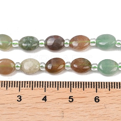 Natural Indian Agate & Yellow Aventurine & Green Aventurine & Quartz Crystal & Synthetic Goldstone Beads Strands G-Z135-A02-1