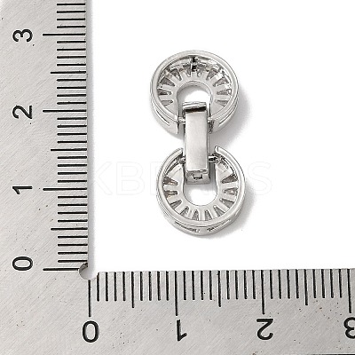 Rack Plating Brass Micro Pave Clear Cubic Zirconia Fold Over Clasps KK-A222-15P-1