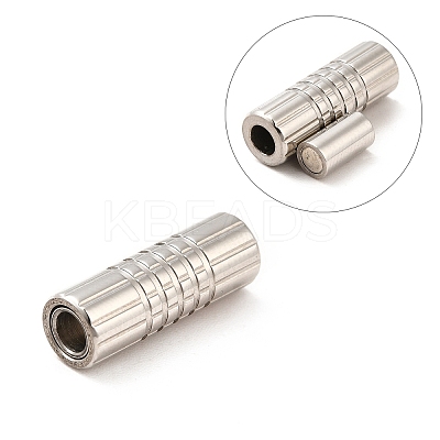 Tarnish Resistant 304 Stainless Steel Magnetic Clasps with Glue-in Ends LS-STAS-K006-3mm-33C-1