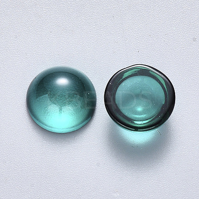 Transparent Spray Painted Glass Cabochons GLAA-S190-013C-G04-1