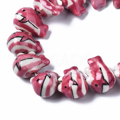 Handmade Porcelain Ceramic Beads Strands PORC-S502-019A-1