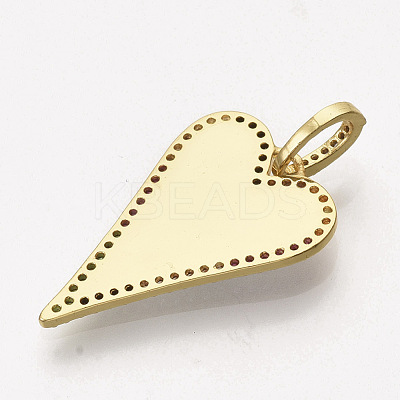 Golden Plated Brass Micro Pave Cubic Zirconia Pendants ZIRC-T012-45G-C-1