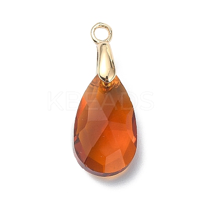 Faceted Teardrop Glass Pendants PALLOY-TA00051-1
