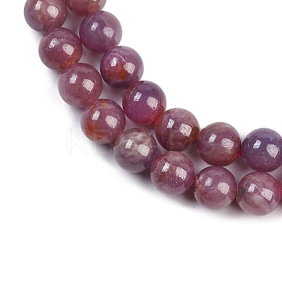 Natural Gemstone Ruby Round Beads Strands G-O017-7mm-06-01-1