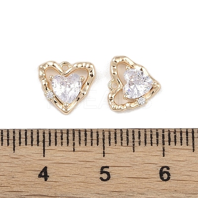 Brass Micro Pave Clear Cubic Zirconia Pendants KK-K351-45C-G-1
