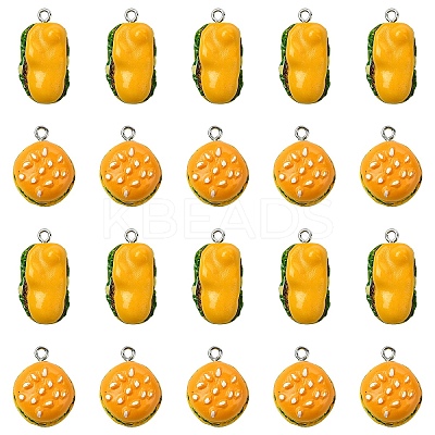 20Pcs 2 Styles Opaque Resin Pendants RESI-YW0003-40-1